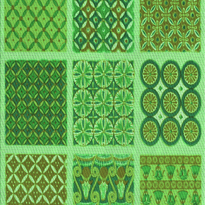 Patterned Emerald Green Rug, pat2685grn