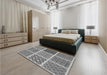 Patterned Cloud Gray Rug in a Bedroom, pat2685gry