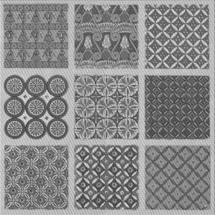 Round Patterned Cloud Gray Rug, pat2685gry