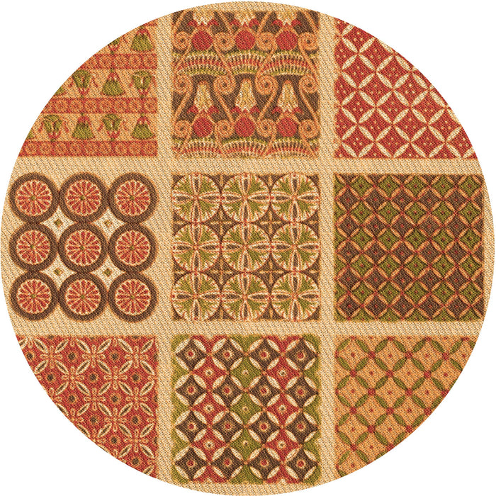 Square Patterned Orange Rug, pat2685org