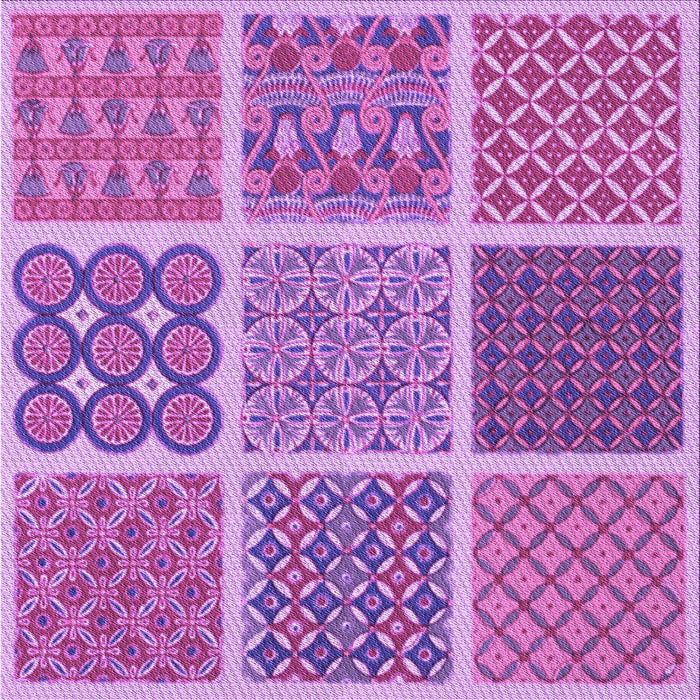 Round Patterned Orchid Purple Rug, pat2685pur