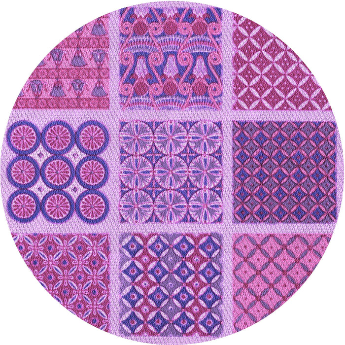 Square Patterned Orchid Purple Rug, pat2685pur