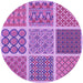Square Patterned Orchid Purple Rug, pat2685pur