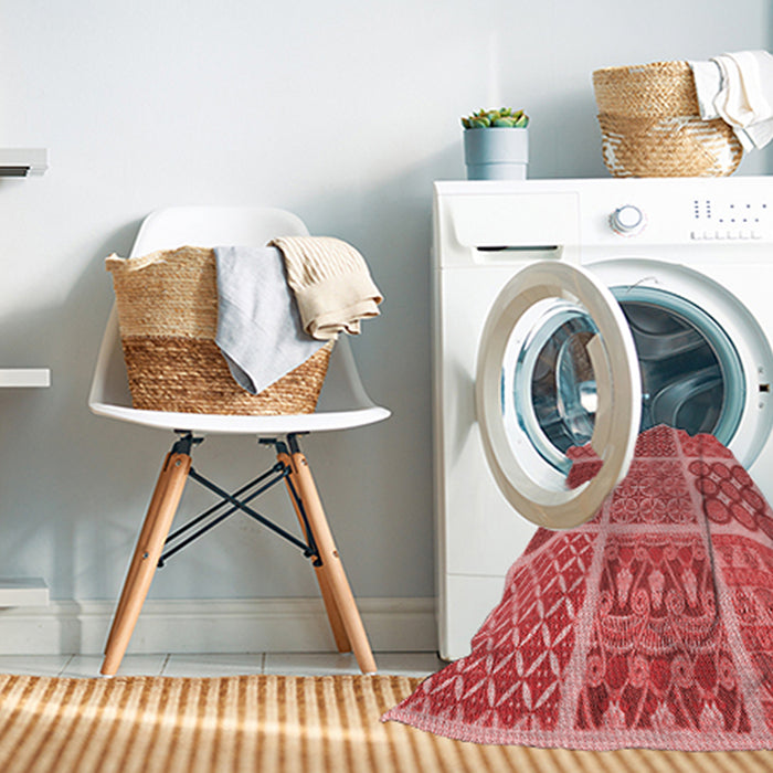 Machine Washable Transitional Red Rug in a Washing Machine, wshpat2685rd