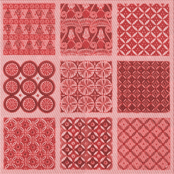 Round Patterned Red Rug, pat2685rd