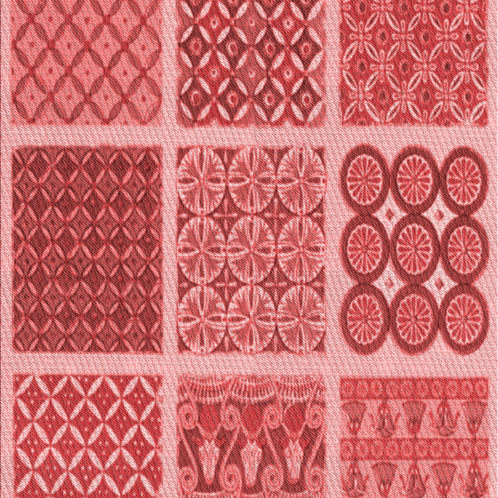 Machine Washable Transitional Red Rug, wshpat2685rd