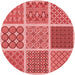 Square Patterned Red Rug, pat2685rd