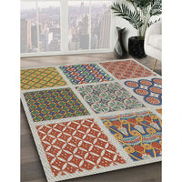 Patterned Chestnut Brown Novelty Rug, pat2685