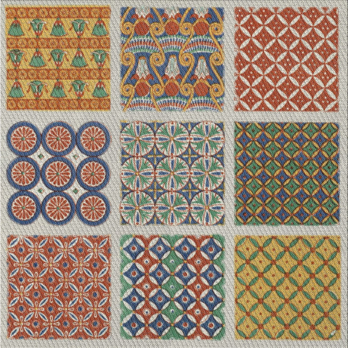 Square Patterned Chestnut Brown Novelty Rug, pat2685