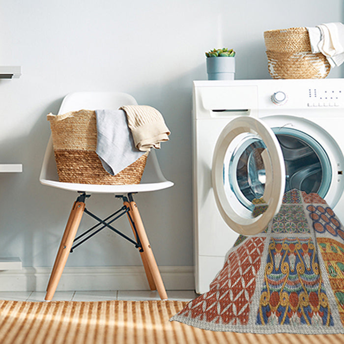 Machine Washable Transitional Chestnut Brown Rug in a Washing Machine, wshpat2685