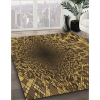 Patterned Cinnamon Brown Rug, pat2686brn