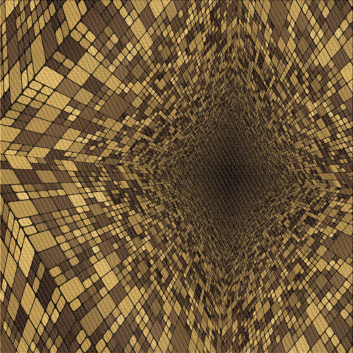 Round Patterned Cinnamon Brown Rug, pat2686brn