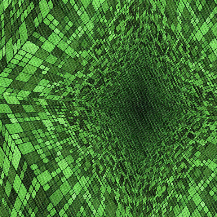 Round Patterned Deep Emerald Green Rug, pat2686grn