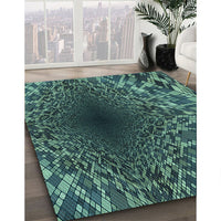 Patterned Mint Green Rug, pat2686lblu