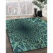 Patterned Mint Green Rug in Family Room, pat2686lblu