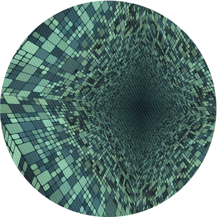 Square Patterned Mint Green Rug, pat2686lblu