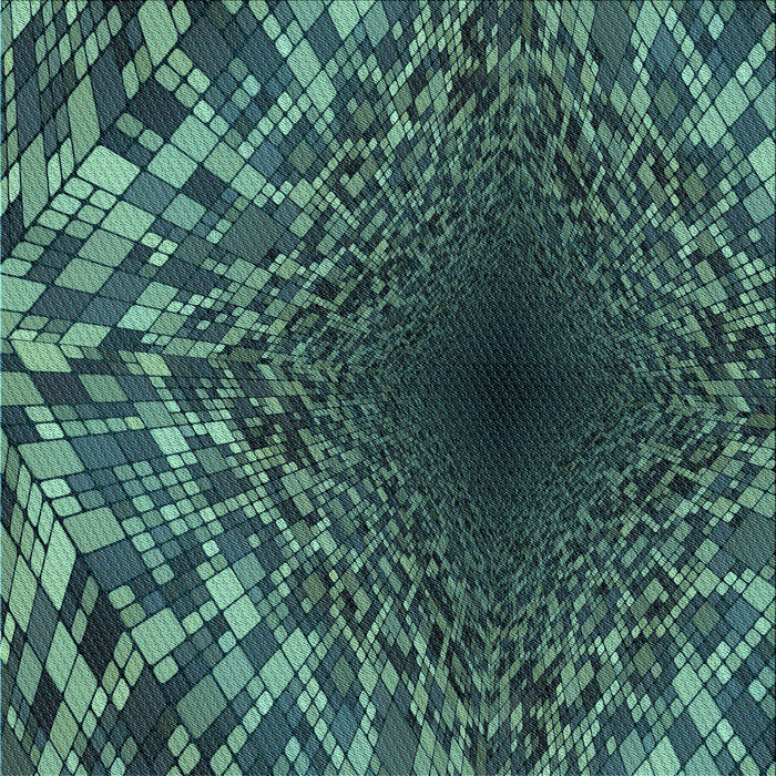 Round Patterned Mint Green Rug, pat2686lblu