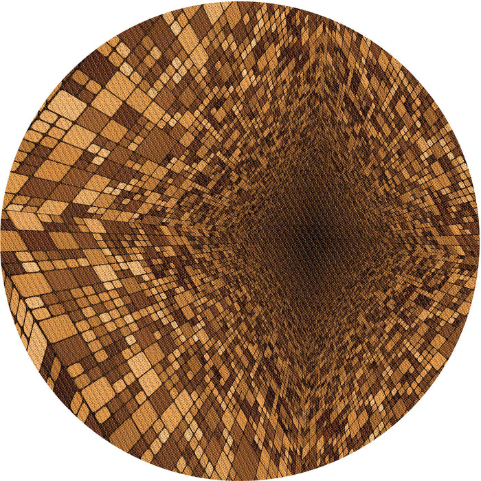 Square Patterned Orange Rug, pat2686org