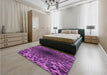 Patterned Purple Rug in a Bedroom, pat2686pur
