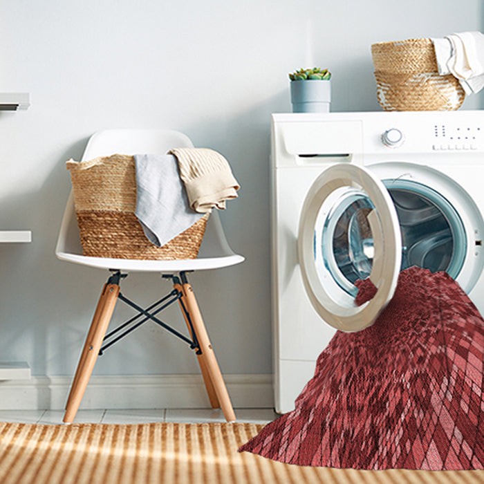 Machine Washable Transitional Cranberry Red Rug in a Washing Machine, wshpat2686rd