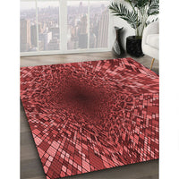 Patterned Cranberry Red Rug, pat2686rd