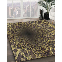 Patterned Copper Green Novelty Rug, pat2686