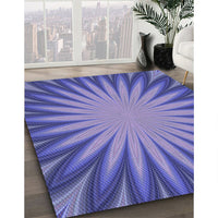 Patterned Purple Mimosa Purple Rug, pat2687blu