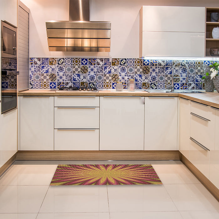 Patterned Orange Rug in a Kitchen, pat2687brn
