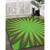 Patterned Green Rug, pat2687grn