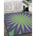 Machine Washable Transitional Green Rug in a Family Room, wshpat2687lblu