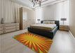 Patterned Red Rug in a Bedroom, pat2687yw