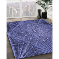 Patterned Light Slate Blue Rug, pat2688blu