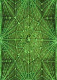 Machine Washable Transitional Deep Emerald Green Rug, wshpat2688grn