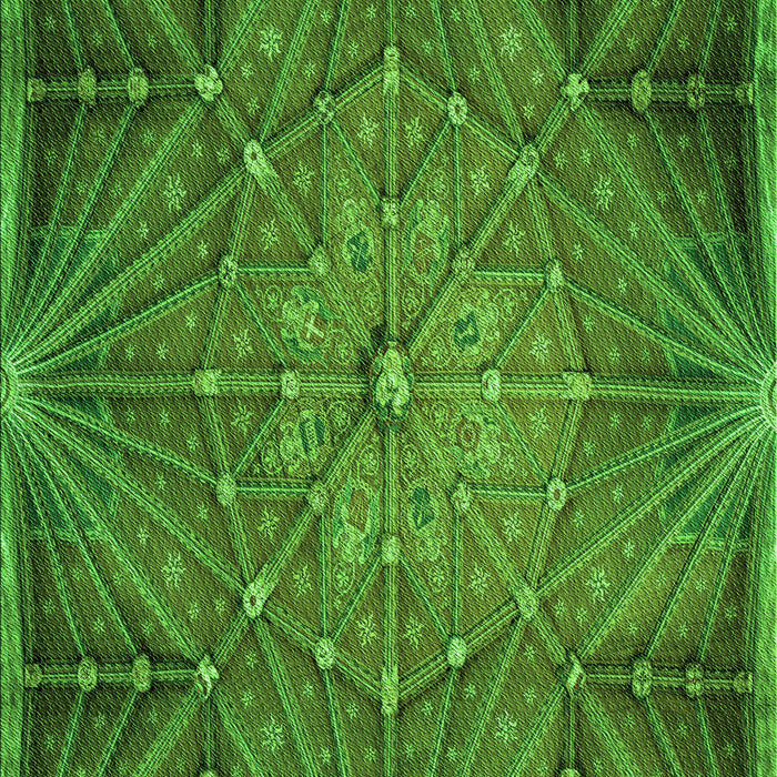 Machine Washable Transitional Deep Emerald Green Rug, wshpat2688grn