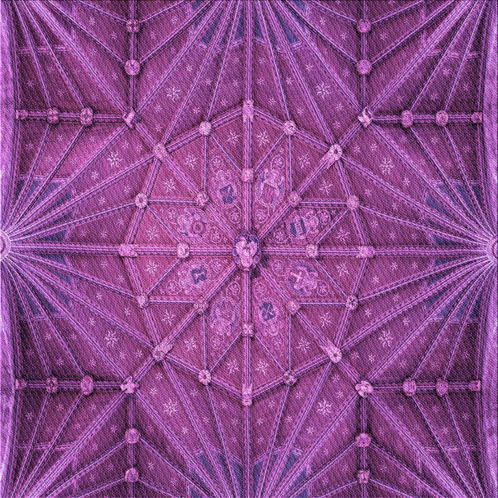 Round Machine Washable Transitional Dark Magenta Purple Rug, wshpat2688pur