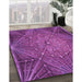 Patterned Dark Magenta Purple Rug in Family Room, pat2688pur