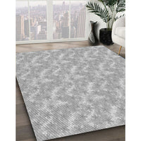 Patterned Platinum Silver Gray Rug, pat2689gry