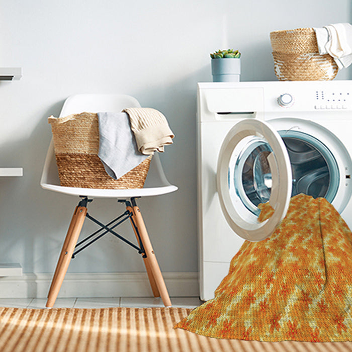 Machine Washable Transitional Orange Red Orange Rug in a Washing Machine, wshpat2689yw
