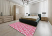 Patterned Pink Novelty Rug in a Bedroom, pat2689