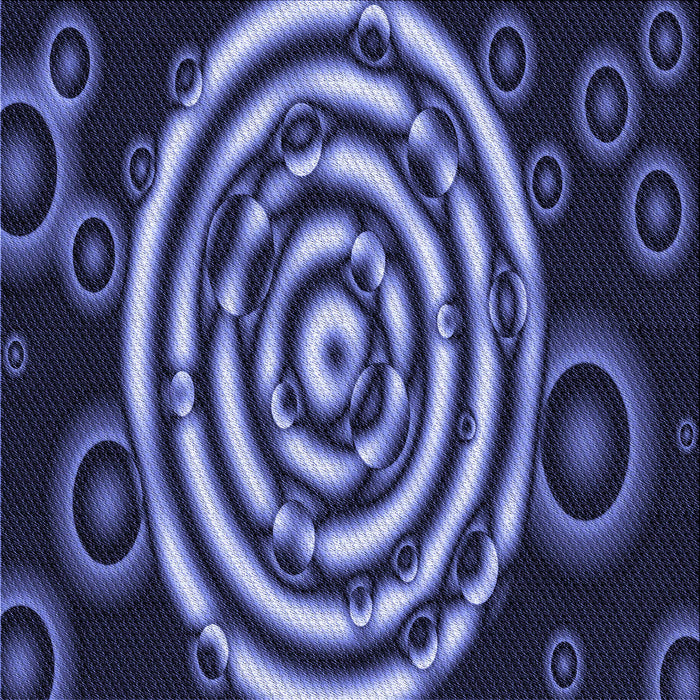 Round Patterned Light Slate Blue Rug, pat269blu