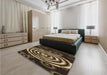 Patterned Copper Brown Rug in a Bedroom, pat269brn