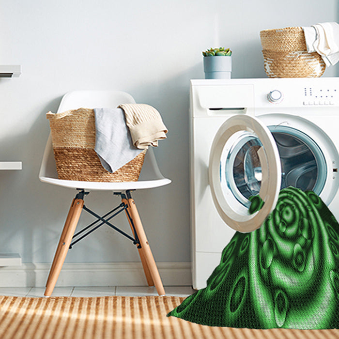 Machine Washable Transitional Dark Forest Green Rug in a Washing Machine, wshpat269grn