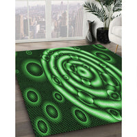 Patterned Dark Forest Green Rug, pat269grn