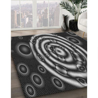 Patterned Charcoal Black Rug, pat269gry