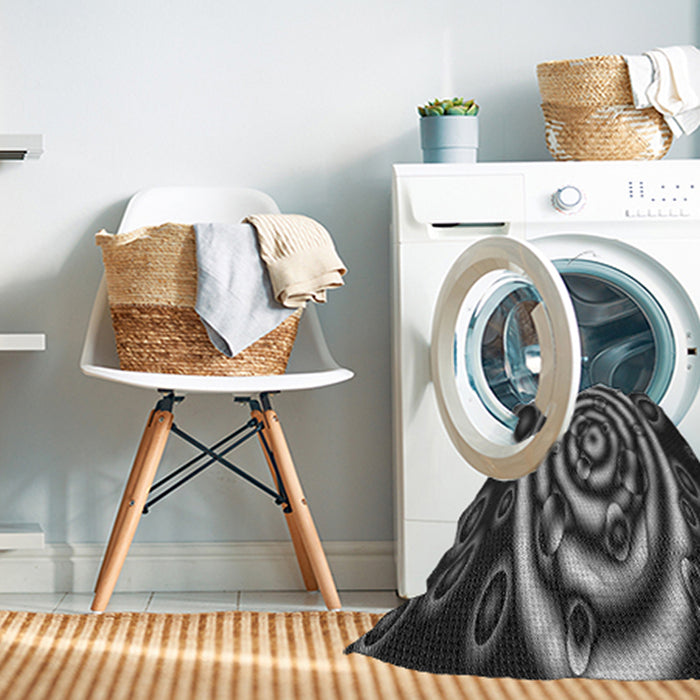 Machine Washable Transitional Charcoal Black Rug in a Washing Machine, wshpat269gry