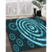 Machine Washable Transitional Dark Turquoise Green Rug in a Family Room, wshpat269lblu