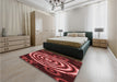 Patterned Maroon Red Rug in a Bedroom, pat269rd