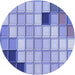 Square Patterned Pastel Blue Rug, pat2690blu