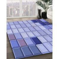 Patterned Pastel Blue Rug, pat2690blu