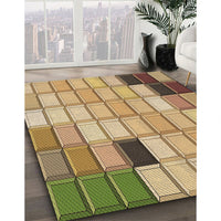 Patterned Yellow Orange Rug, pat2690brn